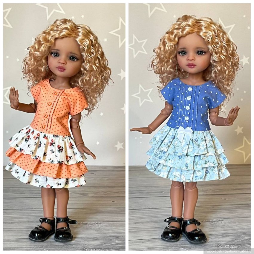 Универсальное платье для кукол ростом 30-32см , две расцветки