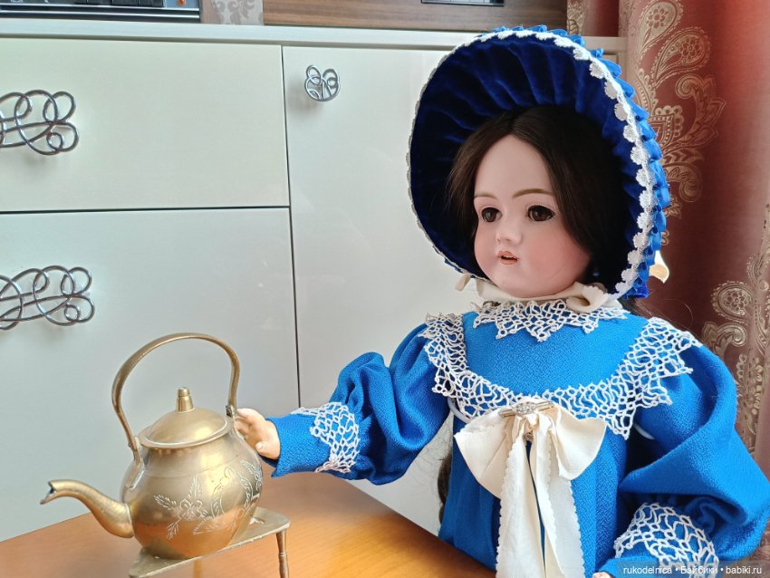 Винтажный латунный чайничек на подставке (фото 6)