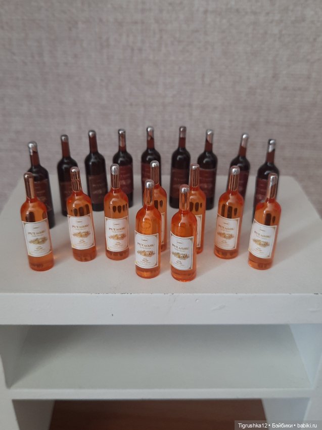 Бутылочки вина# — Миниатюра для кукол (фото 4)