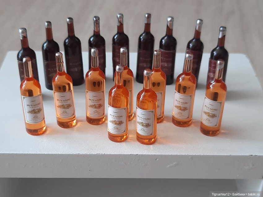 Бутылочки вина# — Миниатюра для кукол (фото 3)