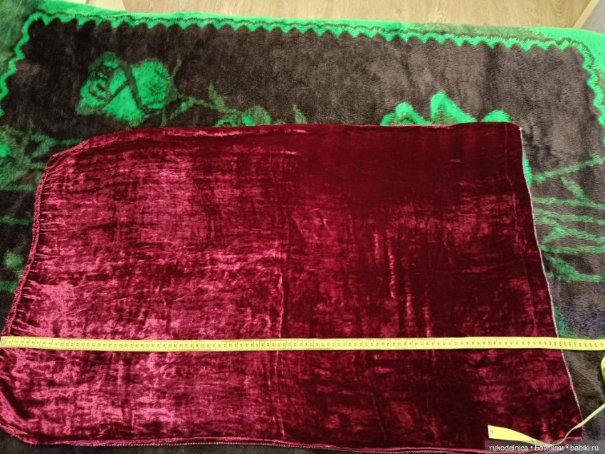 Большой кусок антикварного шелкового бархата (фото 2)