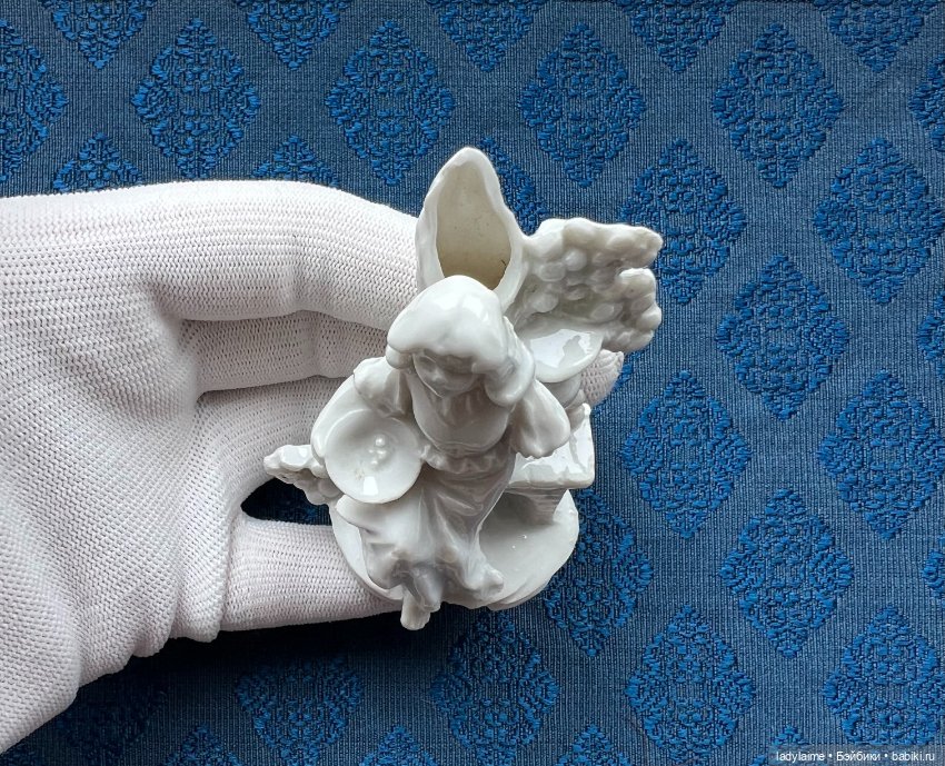 Редкая антикварная фигурка - вазочка - 8,3 см (фото 6)