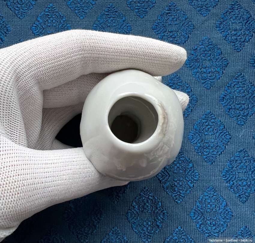 Редкая антикварная фигурка - вазочка - 6 см (фото 4)