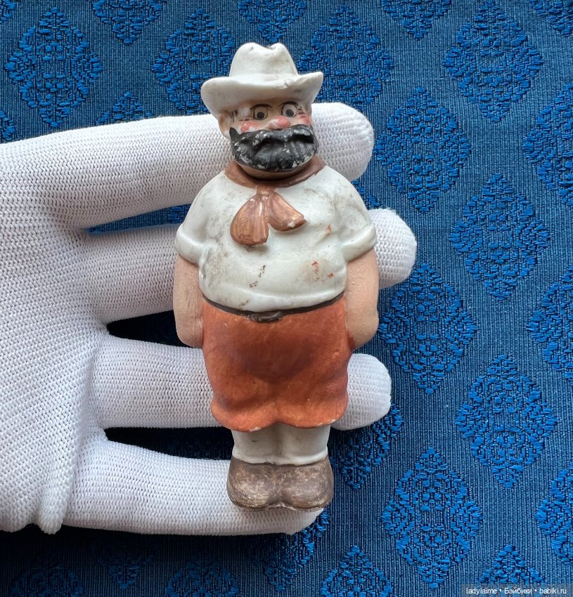 Антикварная фигурка с поворотной головой (ноддер) - 9,3 см