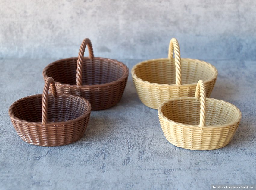Кукольные корзинки №2 (масштаб 1:6)