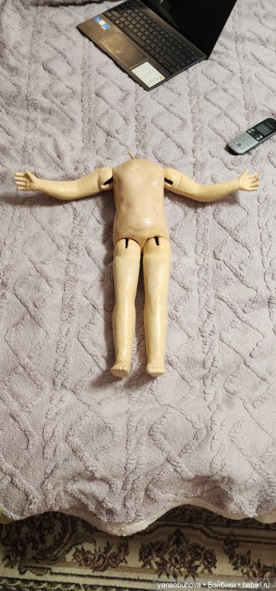 Антикварное тело для французской куклы, 45 см (фото 9)