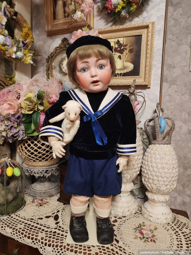 Антикварный мальчик на полностью шарнирном тоддлер теле, рост 57 см (фото 10)