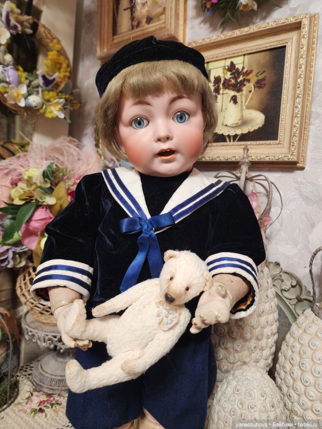 Антикварный мальчик на полностью шарнирном тоддлер теле, рост 57 см (фото 7)