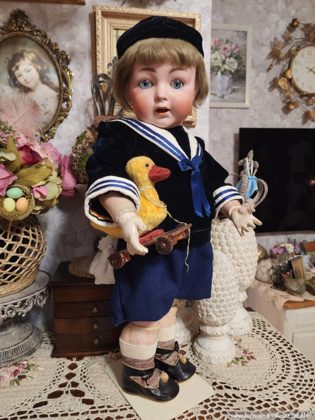 Антикварный мальчик на полностью шарнирном тоддлер теле, рост 57 см (фото 5)