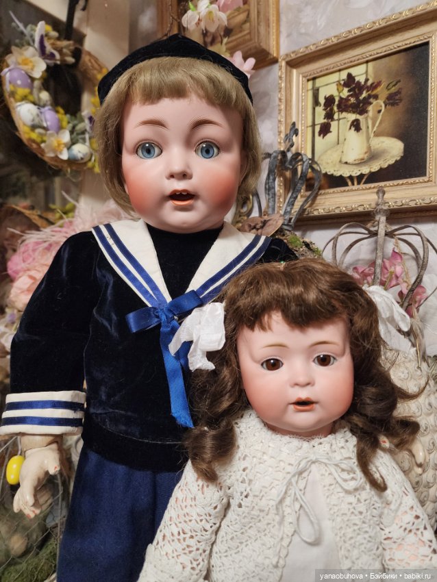 Антикварный мальчик на полностью шарнирном тоддлер теле, рост 57 см