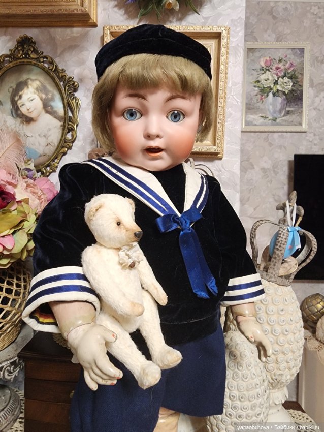 Антикварный мальчик на полностью шарнирном тоддлер теле, рост 57 см (фото 3)