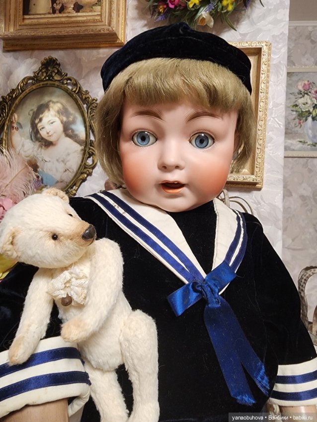 Антикварный мальчик на полностью шарнирном тоддлер теле, рост 57 см