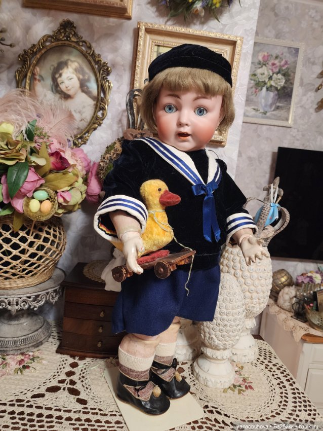 Антикварный мальчик на полностью шарнирном тоддлер теле, рост 57 см (фото 9)