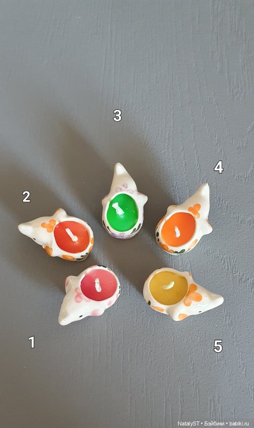 Миниатюрные керамические слоники-свечи (фото 2)