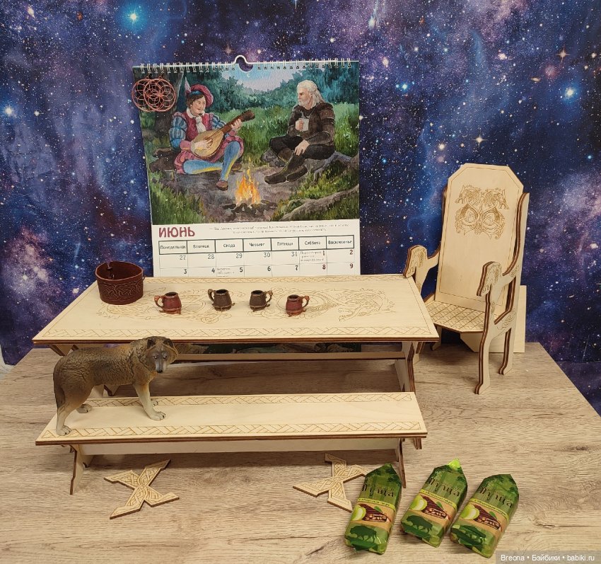 Стол, кресло и лавка в стиле нордов (викингов) (фото 8)