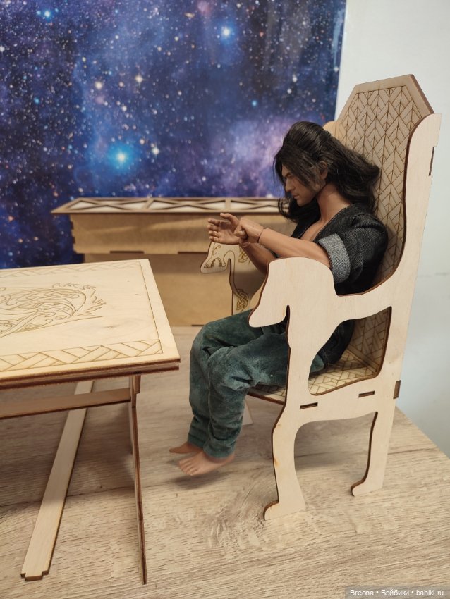 Стол, кресло и лавка в стиле нордов (викингов) (фото 5)