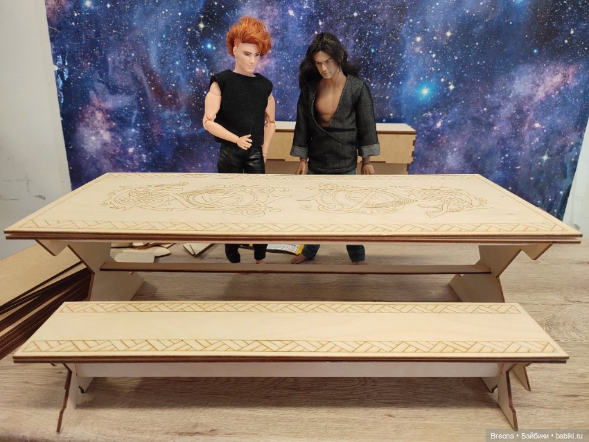 Стол, кресло и лавка в стиле нордов (викингов) (фото 2)