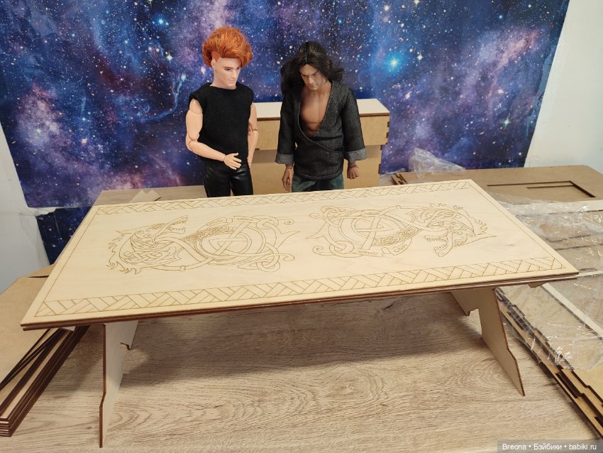 Стол, кресло и лавка в стиле нордов (викингов)