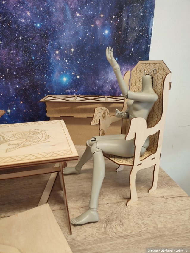 Стол, кресло и лавка в стиле нордов (викингов) (фото 7)