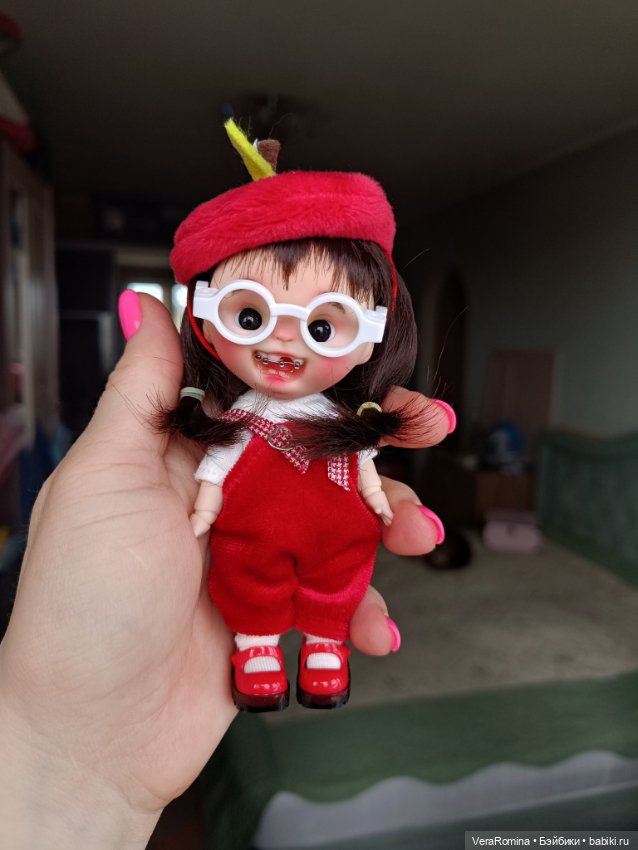 Ob11, голова лепная, глаза двигаются ,парик съёмный (фото 2)