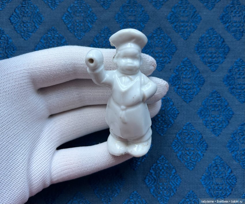 Антикварная фигурка поваренок - держатель таймера для варки яиц - 6,8 см