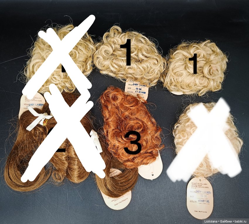 Винтажные парики для кукол Размер 13"-14"