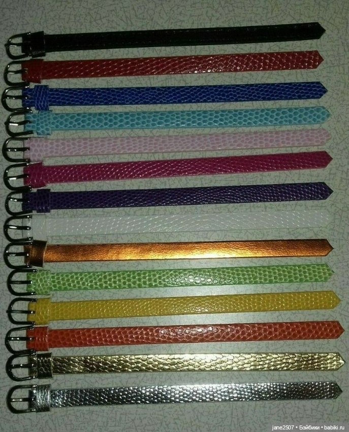 Пояс для кукол 12 и 16 дюймов (Барби, Тоннер, Fashion royalty, Poppy Parker) - цвет на выбор от 3 шт (фото 4)