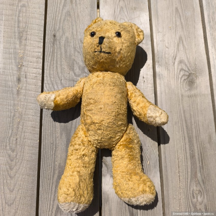 Плюшевый опилочный мишка — Винтажные куклы и игрушки детства (фото 3)