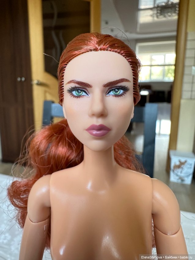 Barbie Черная вдова портретная Скарлетт Йохансон на теле мтм (фото 5)