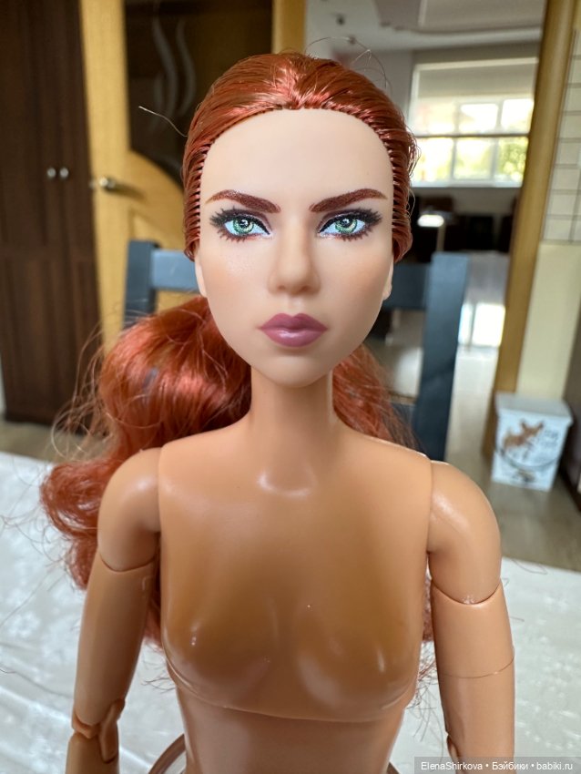 Barbie Черная вдова портретная Скарлетт Йохансон на теле мтм (фото 4)