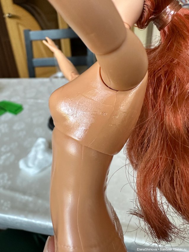 Barbie Черная вдова портретная Скарлетт Йохансон на теле мтм