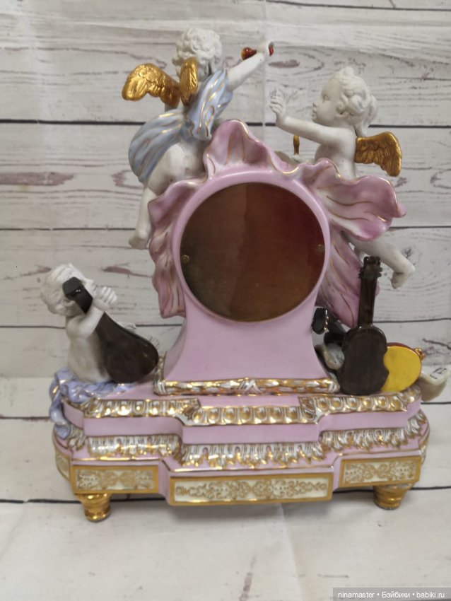 Механические часы. Бисквитный фарфор. Франция (фото 7)