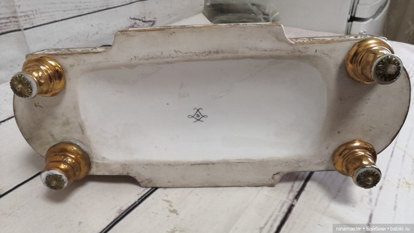 Механические часы. Бисквитный фарфор. Франция (фото 5)