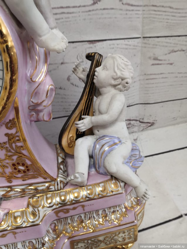 Механические часы. Бисквитный фарфор. Франция (фото 9)