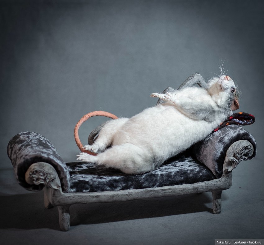 Крыса игрушка в смешанной технике (фото 2)