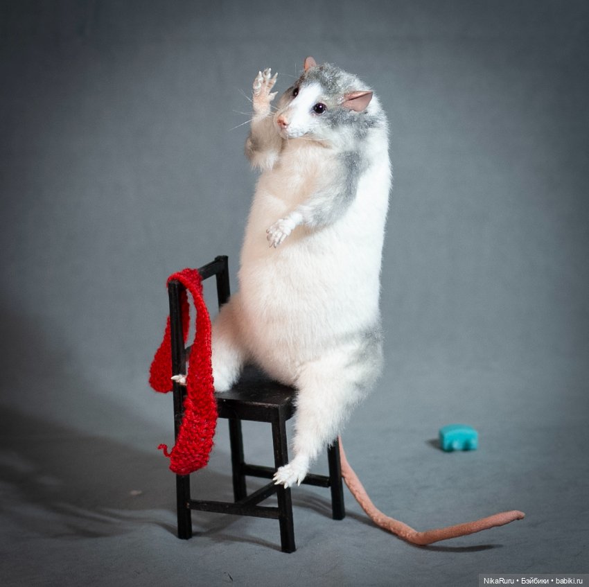 Крыса игрушка в смешанной технике (фото 6)