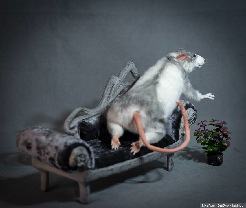 Крыса игрушка в смешанной технике (фото 4)