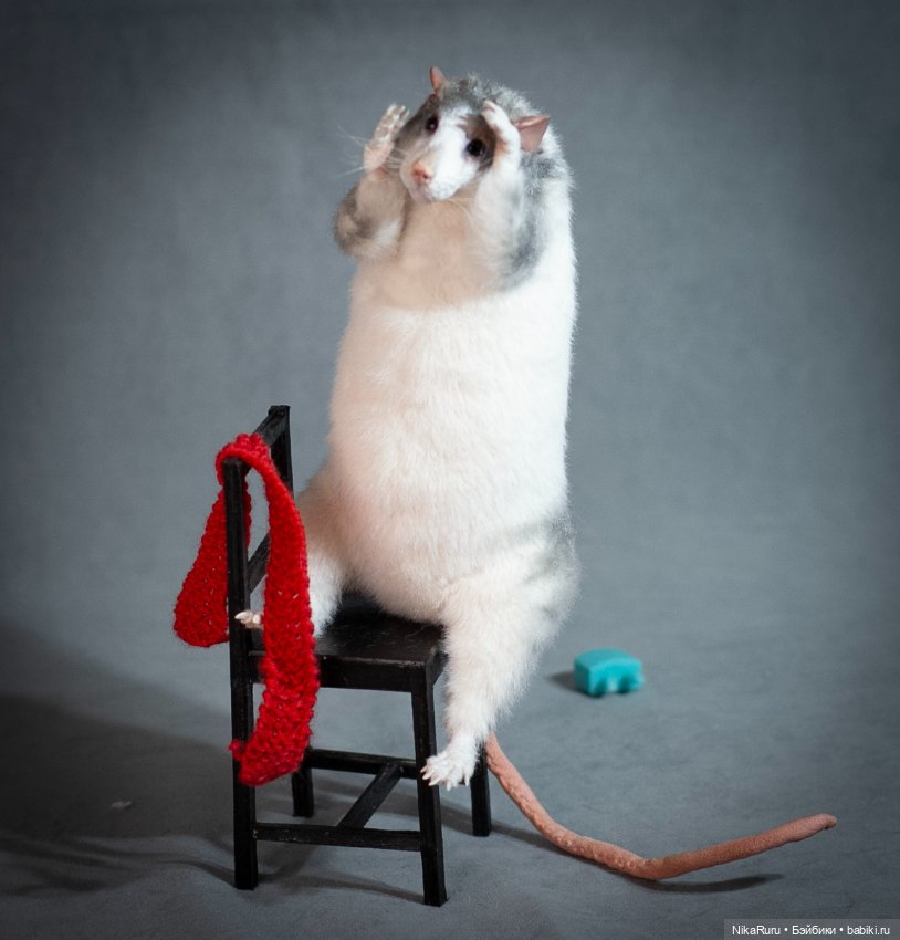 Крыса игрушка в смешанной технике (фото 7)