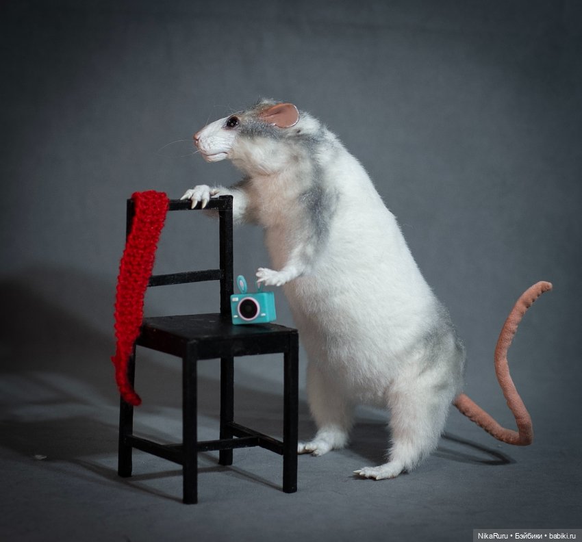 Крыса игрушка в смешанной технике (фото 5)