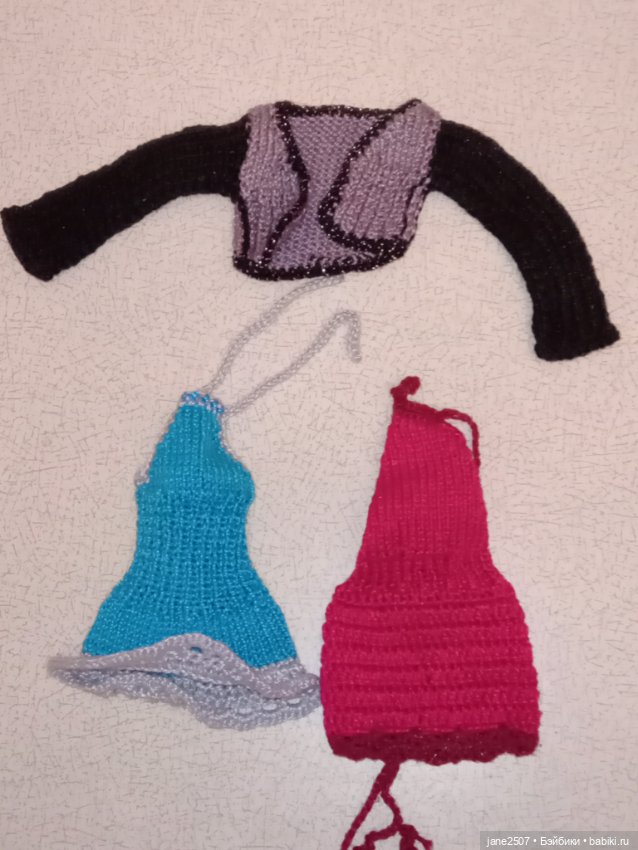 Лот вязаной одежды OOAK (ручная работа) для Momoko, Pullip, Blythe, Barbie Petite