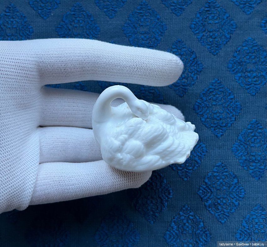 Антикварная фигурка Лебедь - 3,6 см х 5 см (фото 3)