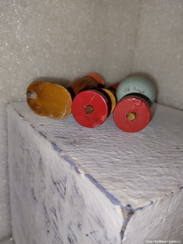 Деревянная игрушка СССР Сказка Пузырь, соломинка и лапоть (фото 5)