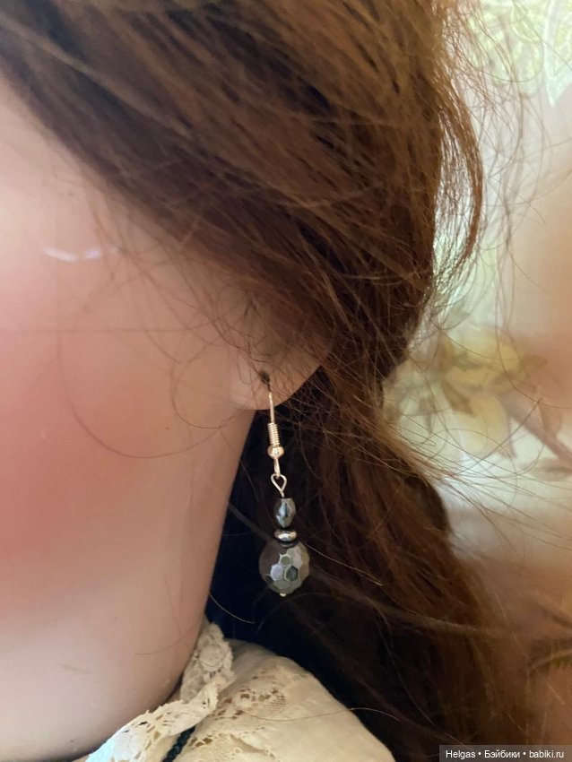 Комплект украшений из натуральных драгоценных камней: шпинели и гематита (фото 6)