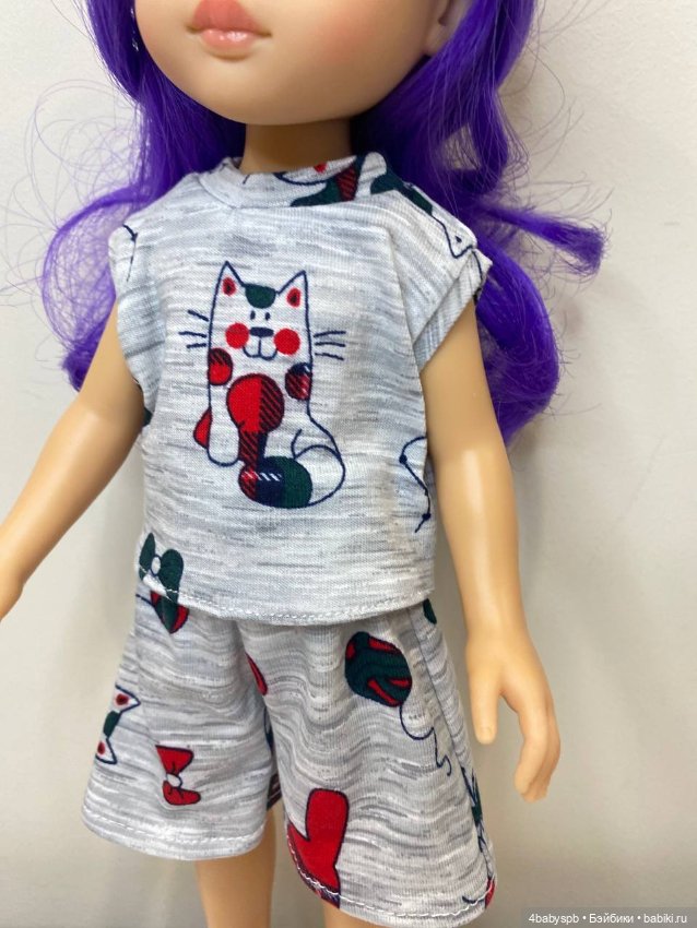 Комплект одежды (футболка и шорты) для куклы 32см PaolaReina (фото 5)