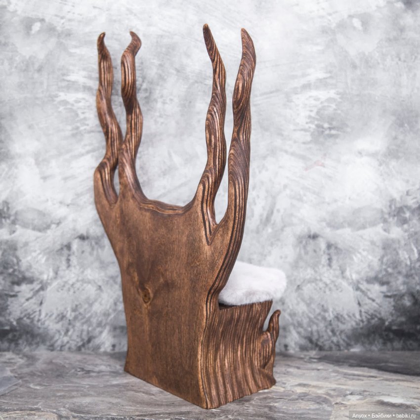 Кресло/Трон - Шкатулка - для 1/4 или 1/3 кукол - цвет Палисандр (фото 5)