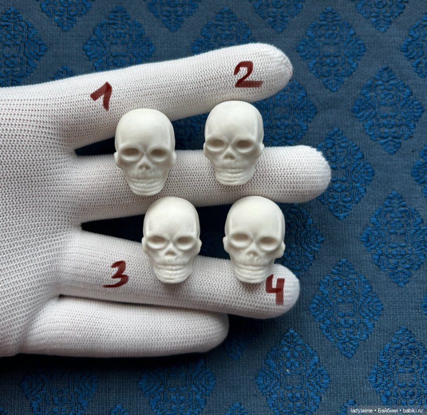 Антикварная фигурка Череп - 2 см х 2 см - ОЧЕНЬ РЕДКАЯ