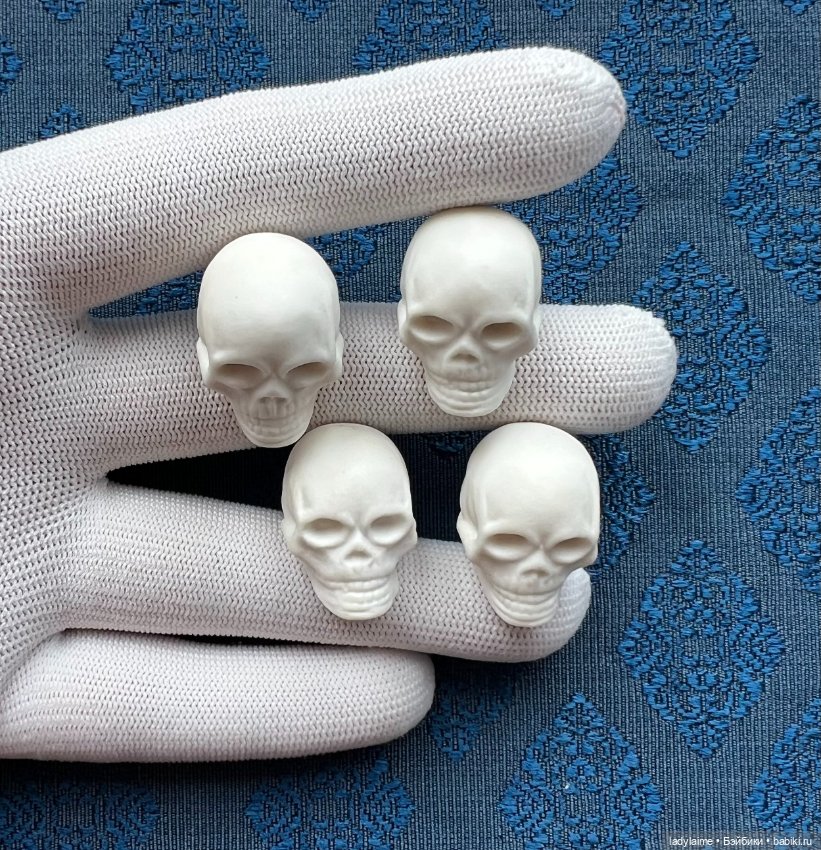 Антикварная фигурка Череп - 2 см х 2 см - ОЧЕНЬ РЕДКАЯ (фото 2)