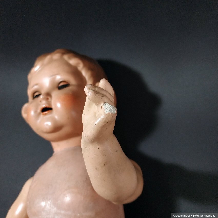 Антикварная Кукла из Папье-Маше и Композита. Примерно 1900 +. Германия (фото 8)