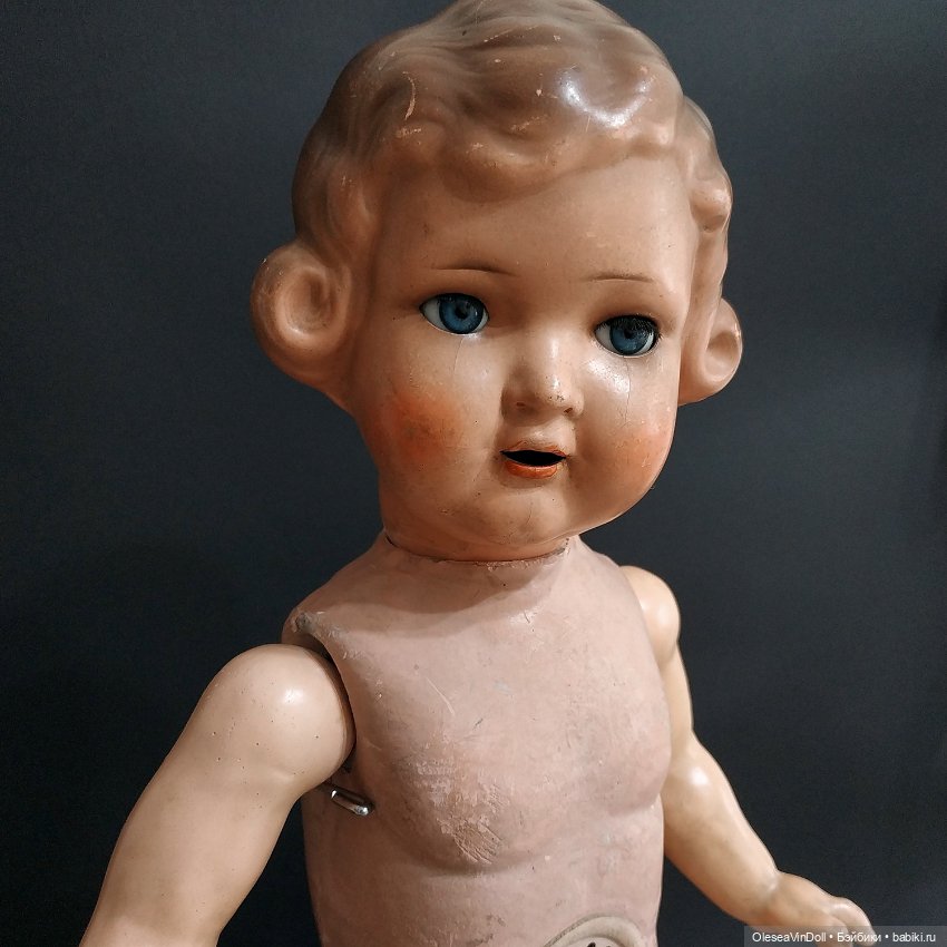 Антикварная Кукла из Папье-Маше и Композита. Примерно 1900 +. Германия