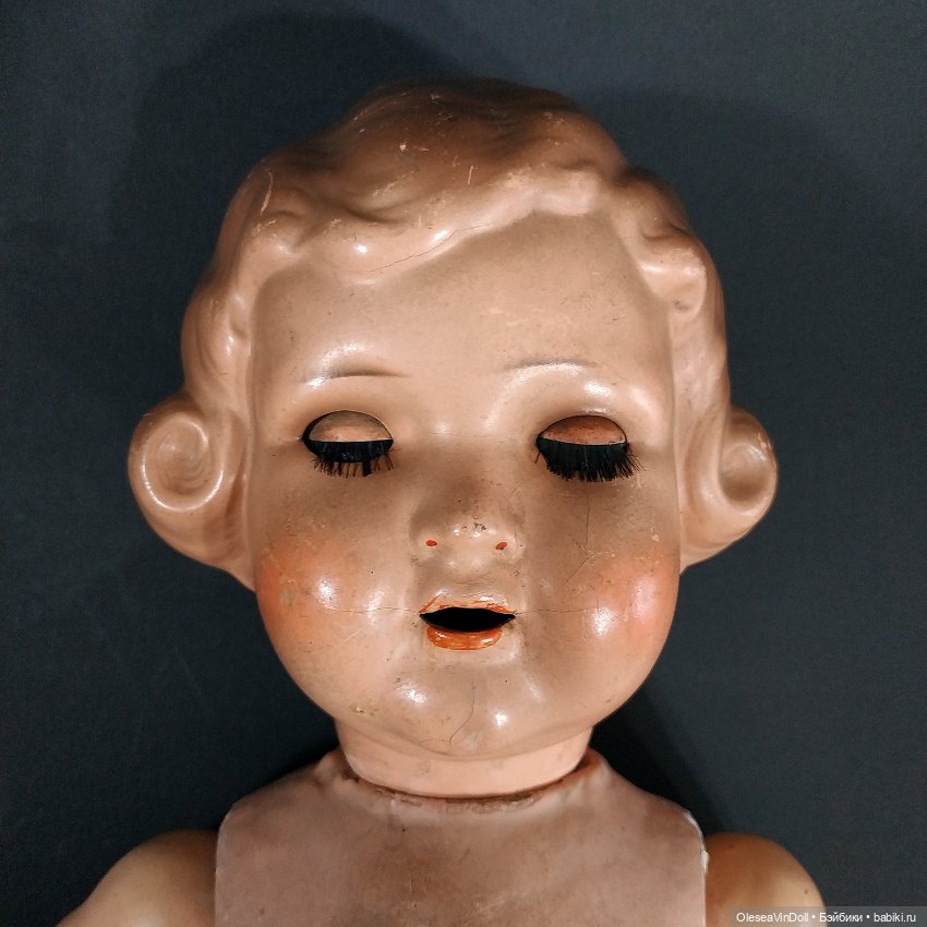 Антикварная Кукла из Папье-Маше и Композита. Примерно 1900 +. Германия (фото 6)